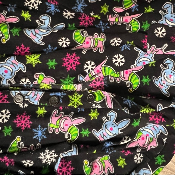 Happy bunny pajamas Jim Benton sarcastic bunny early 2000s vintage set 2 piece - Picture 3 of 5